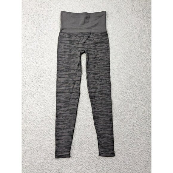Assets Pants - Assets by Sarah Blakely Medium Spanx Leggings Womens Camo Pattern Gray Black